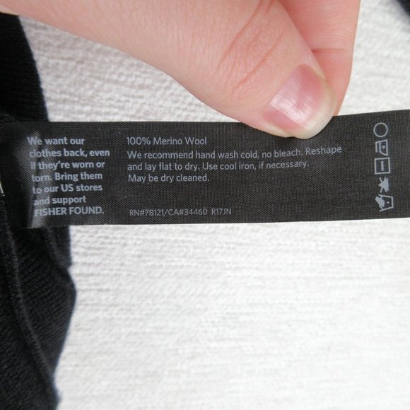 Eileen Fisher Merino Wool Long Sleeve Sweater Size M Black R17JN - Picture 6 of 10